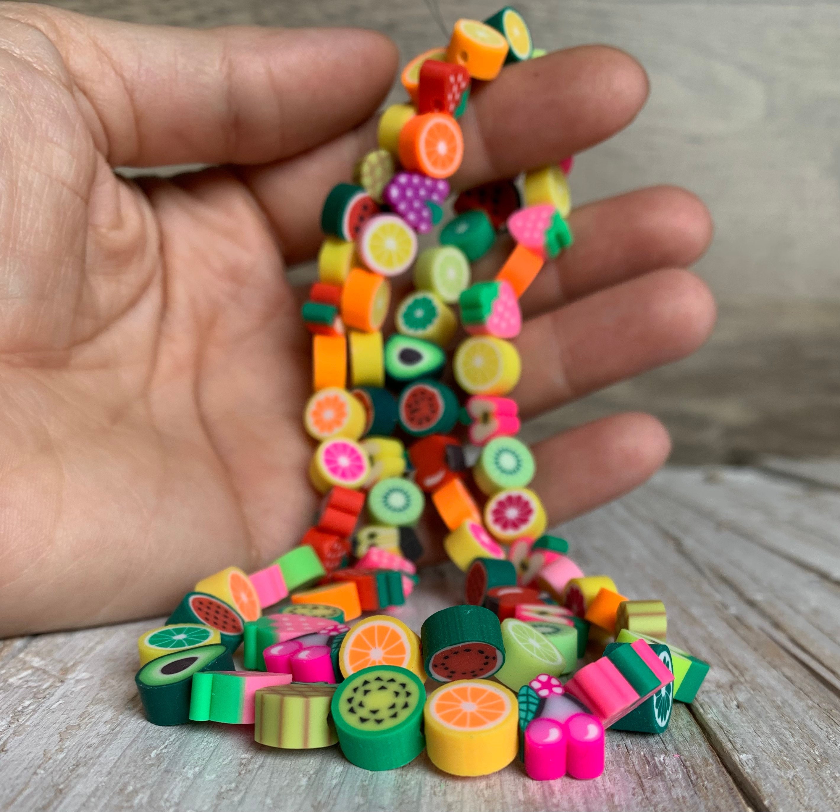 Bulk Beads Fruit Beads Polymer Clay Fruit Beads Assorted Beads 50 Pieces  Wholesale Beads 
