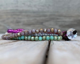 Hippie chic bohemian fashion boho bracelet, stack bohemian beaded arm candies