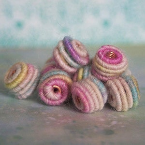 Small handmade fabric textile beads for handmade jewelry designs