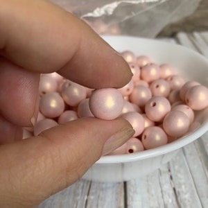 Acrylic spray-painted style beads, light pink round color 12 mm 14 image 7