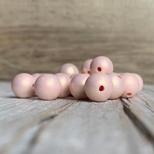 Acrylic spray-painted style beads, light pink round color 12 mm 14 image 1