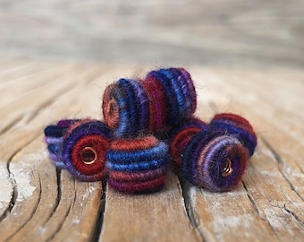 Small handmade fabric textile beads for handmade jewelry designs