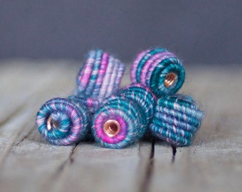 Small Handmade Fabric Textile Beads for Artisan Jewelry Designs