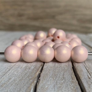 Acrylic spray-painted style beads, light pink round color 12 mm 14 image 8