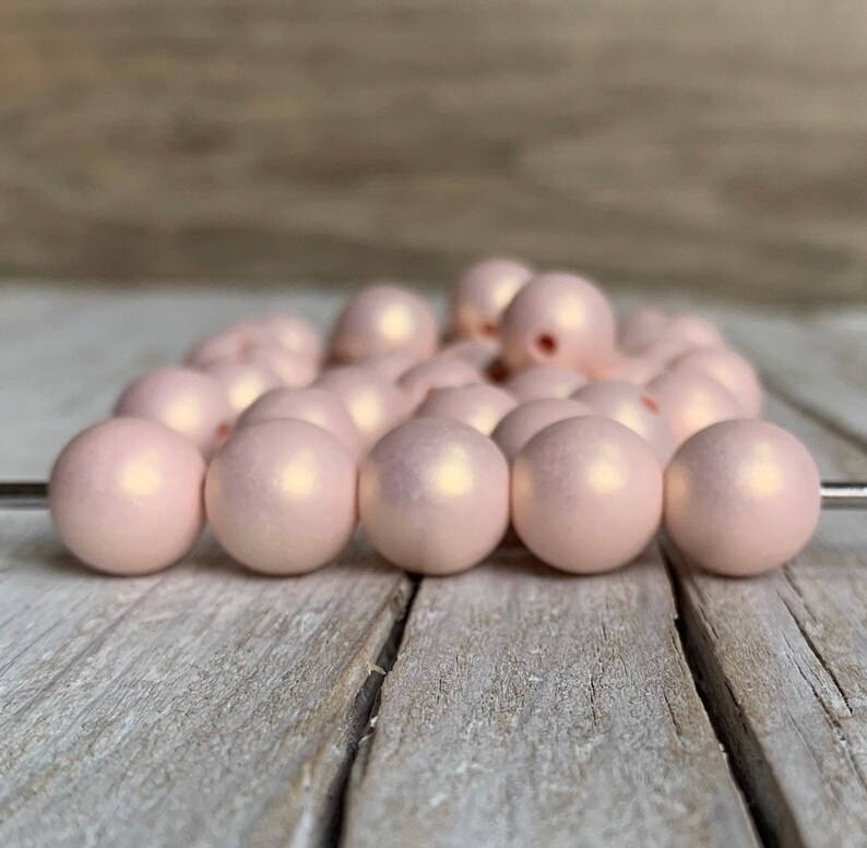 Acrylic spray-painted style beads, light pink round color 12 mm 14 image 8