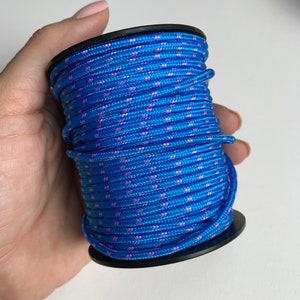 Paracord, Parachute Cord, Blue Necklace Cord, Bracelet Cord, 3mm, 1 meter