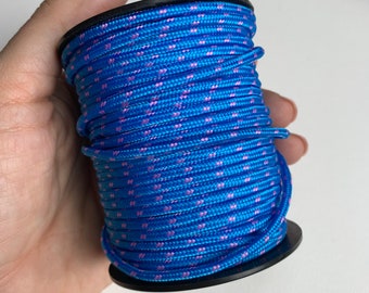 Paracorde, corde de parachute, cordon de collier bleu, cordon de bracelet, 3 mm, 1 mètre