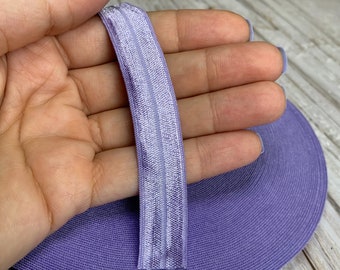 5/8” lavender Fold Over Elastic, elastic by the yard, purple FOE, DIY, Elastic For Baby Headbands, Sewing, Hair Ties and Bracelets