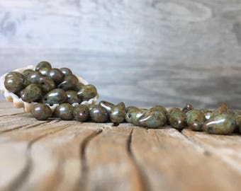 Czech glass teardrop beads - 6x9 mm 20 pieces