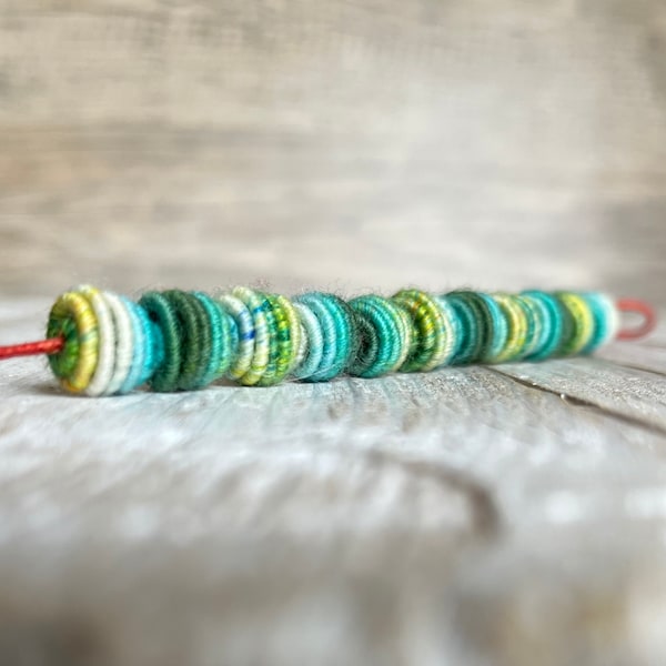 Small Handmade Fabric Textile Bead for Artisan Jewelry Designs, Boho Bead, Fiber Bead