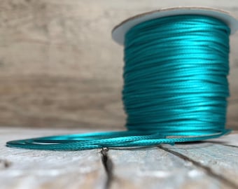 Turquoise green synthetic leather cord, 5 yards, cord necklace, bracelet cord