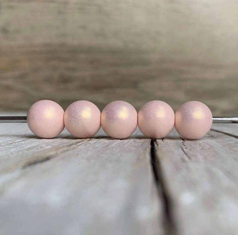 Acrylic spray-painted style beads, light pink round color 12 mm 14 image 6