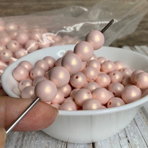 Acrylic spray-painted style beads, light pink round color 12 mm 14 image 2