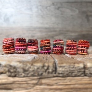 Handmade fiber beads for handmade jewelry designs, unique boho beads for boho jewelry