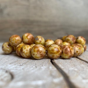 Czech Glass Round Premium Picasso Beads 10mm (10)