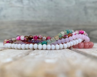 Hippie chic bohemian fashion boho bracelet, stack bohemian beaded arm candies