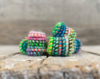 7 Barrel Beads - Handmade Fabric Textile Beads for Artisan Jewelry Designs - Fiber Art Beads - Textile Art Beads - Hippie Boho Beads