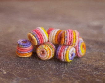 Small handmade textile fabric bead for handmade jewelry designs