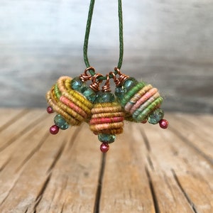 Hippie Dangles, perfect for Dangle Earrings or Dangles Bracelet, Fabric Textile Bead Dangles, charm beads, jewelry making supplies image 9