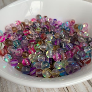 Multicolor Glass Round Beads, 5mm 10 Pieces image 3