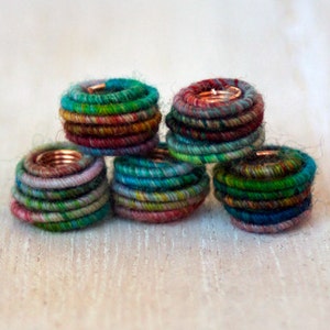 Big Hole (5.5mm) Handmade Fabric Textile Beads for Artisan Jewelry Designs