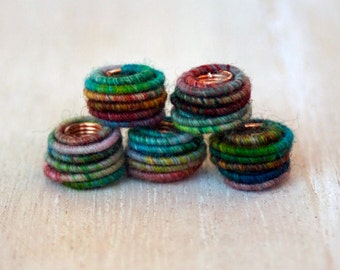 Big Hole (5.5mm) Handmade Fabric Textile Beads for Artisan Jewelry Designs