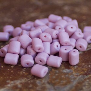 Czech glass beads, inflated pillow, square 8x7mm pink 12 pcs image 2