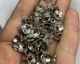 Antique silver bead caps, vintage silver, bead cap