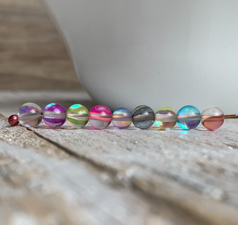 Multicolor Glass Round Beads, 5mm 10 Pieces image 1