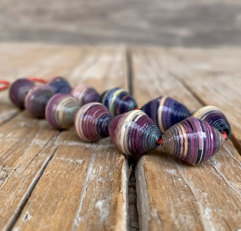 Paper Beads Handmade Beads Recycled Hand Rolled Paper