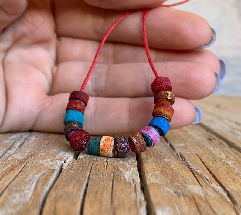 Handmade Fabric Beads Fiber Art Beads Textile Art Beads Boho Beads Artisan Beads Focal Beads Beading supplies
