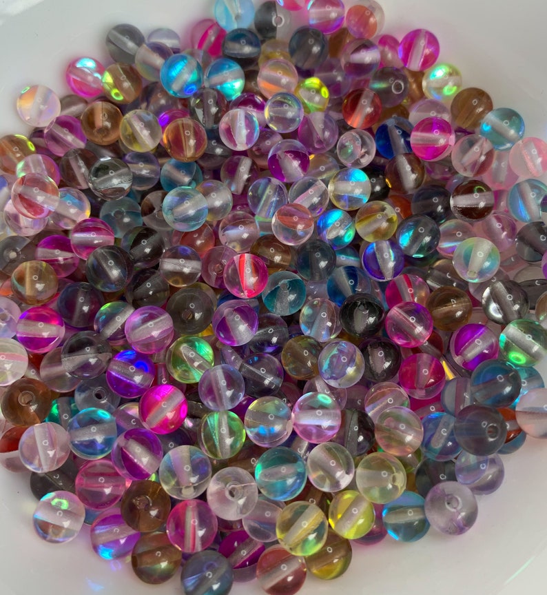 Multicolor Glass Round Beads, 5mm 10 Pieces image 6