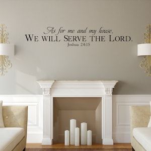 As for me & my house... Joshua 24:15 Inspirational Wall Decal Christian Scripture Bible Verse Wall Art Vinyl Wall Stickers image 2