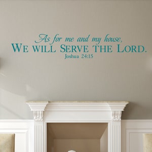 As for me & my house... Joshua 24:15 Inspirational Wall Decal Christian Scripture Bible Verse Wall Art Vinyl Wall Stickers image 7