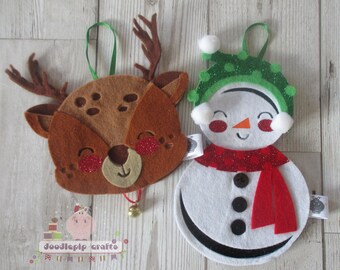 Snowman, Rudolph, Hanging decorations, Christmas decorations, Tree decorations