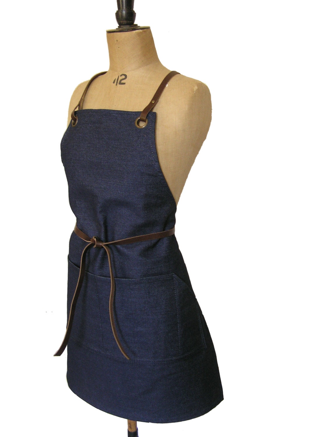 Mens Denim and Leather Apron - Etsy