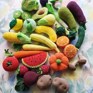 Crochet Pumpkin Toy, Cotton Yarn, Handmade Vegetable. 3 inches. Handicrafts tsvitanalove image 12