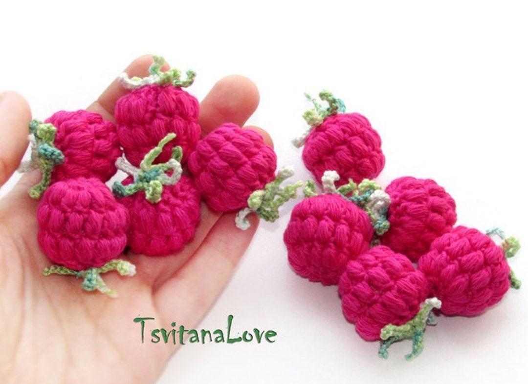 Raspberry Crochet 1pc Stuffed Berries Raspberries Small Scullion Eco ...