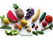 Crochet Fruit & Vegetables - Set of 20 pieces - Seasons - Eco-friendly Decoration - Decor - Centrepiece - Play food - crochet toys
