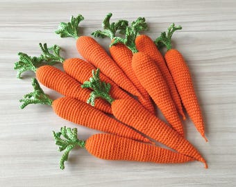 Crochet Carrot Toy: Cotton Veggie Play Food
