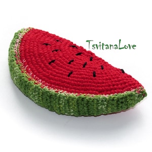 Crochet stuffed Slice of watermelon (1pc+) - crochet Fruit - Eco friendly toy - decoration Waldorf