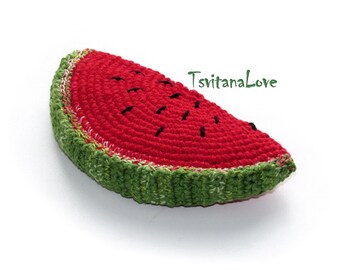 Crochet stuffed Slice of watermelon (1pc+) - crochet Fruit - Eco friendly toy - decoration Waldorf