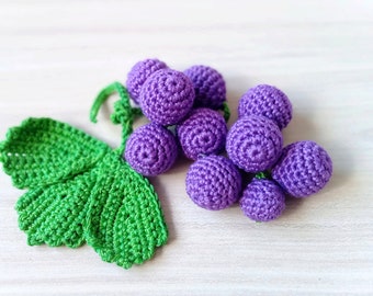 Grapes crochet (1pc). Purple bunch of grapes. Crochet berries. Play food. Play kitchen