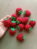 Crochet Strawberry (1pc+) - stuffed berries - Fake food Berry Fruit - play Kitchen Eco Friendly toy - Play food. Handmade TsvitanaLove product logo