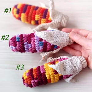 Glass Gem Corn crochet (1 pc+) Cotton yarn outside. Wool or cotton inside. Stuffed Play food. Fake vegetables. 5 inches. Handcrafted