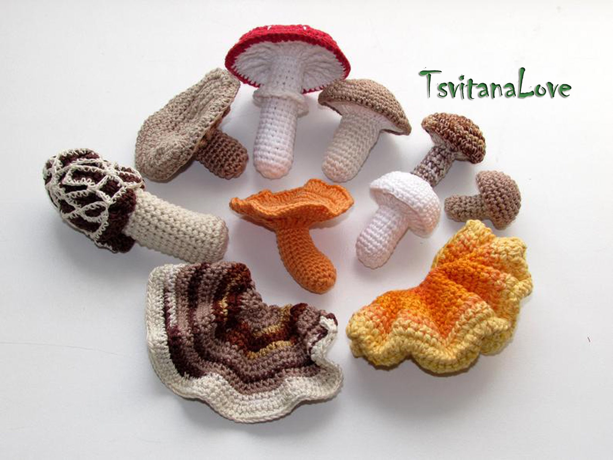 Small Mushroom 1pc Realistic Crochet amigurumi fungi | Etsy