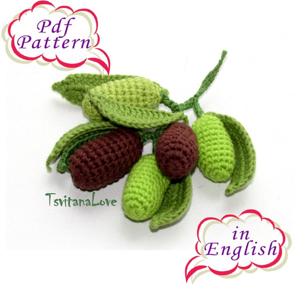 Olive branch Crochet Pattern PDF in English. 32 photos, 12 pages.Detailed description of crochet with photos of the process