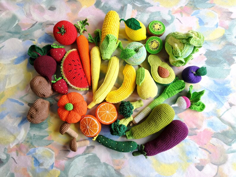 Crochet Pumpkin Toy, Cotton Yarn, Handmade Vegetable. 3 inches. Handicrafts tsvitanalove image 13