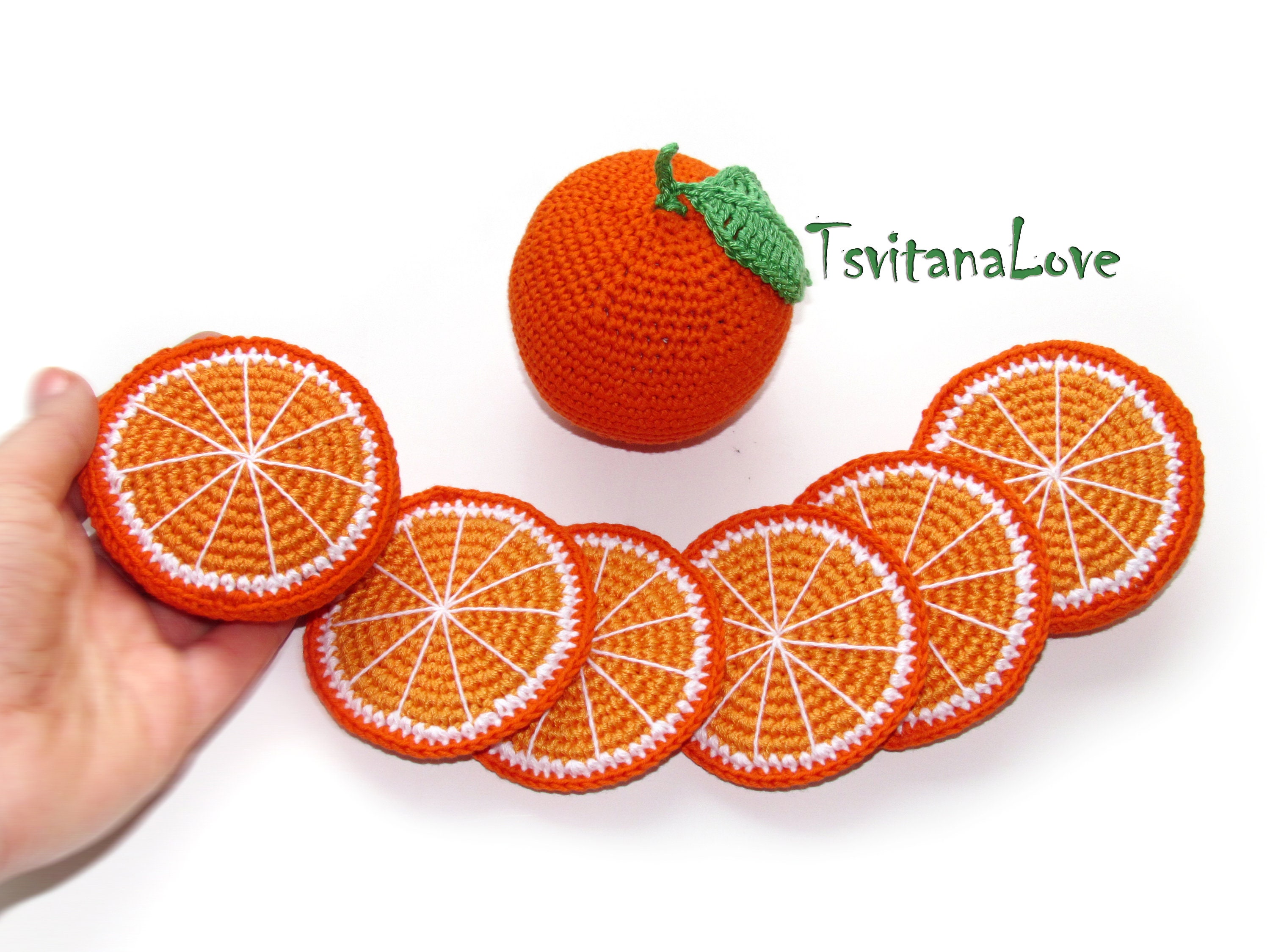 Simple Sweet Orange Treats Crochet Kitchen Towel