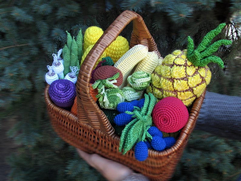 Beans With 8 Beans Inside Crochet Play Kitchen Food Motor Etsy